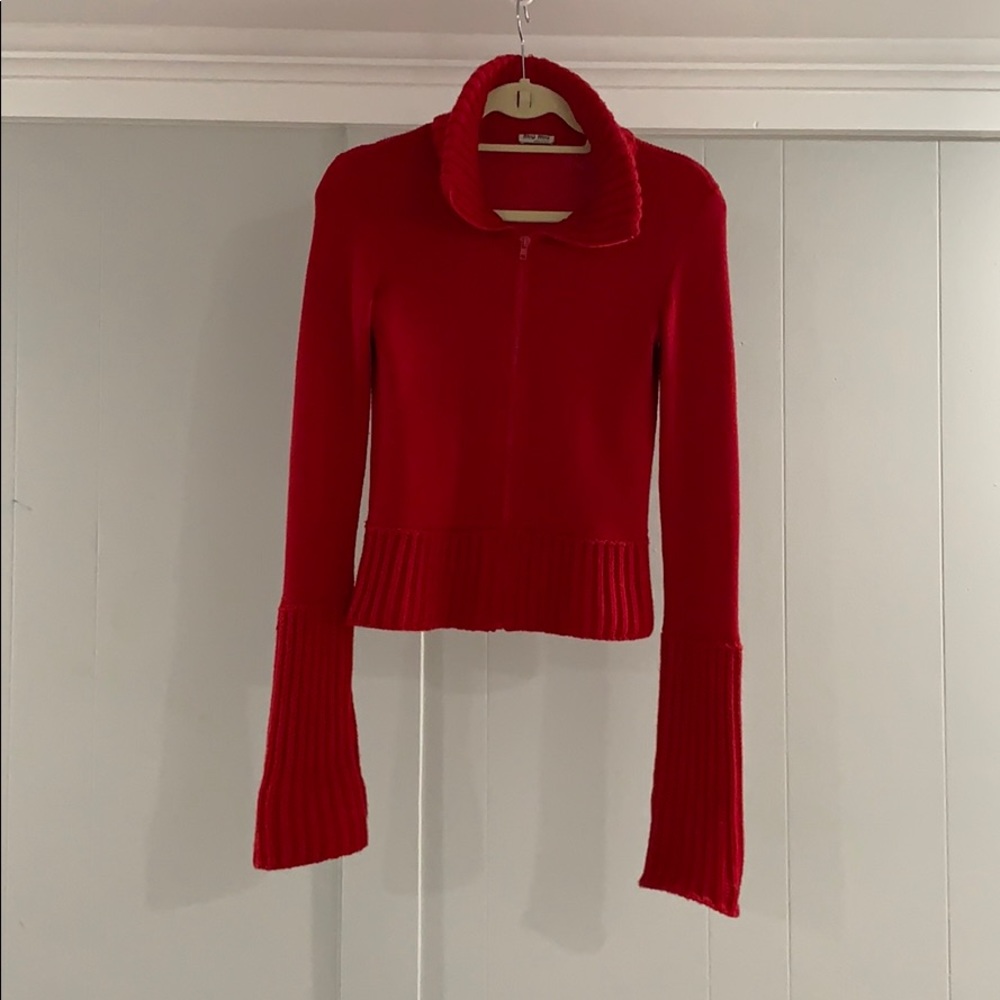 Vintage miu miu red zip sweater